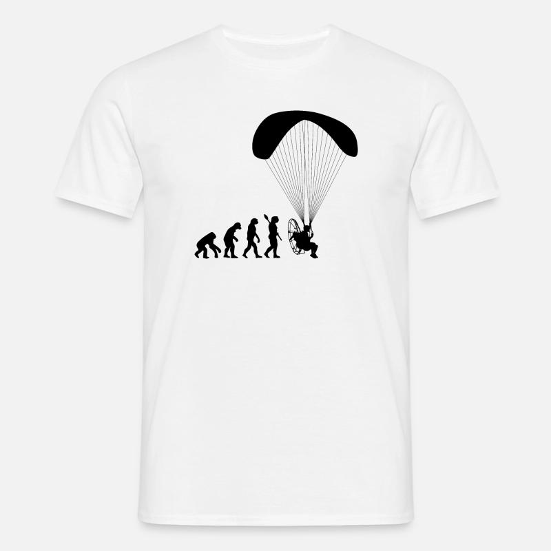 Paramotoring Human Evolution Funny - Men's T-Shirt - white