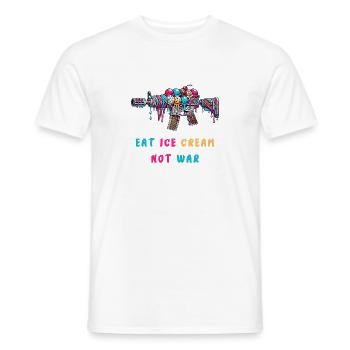 De la crème glacée au lieu de la guerre - T-shirt homme - blanc - Devant - AI Model Male 178 dark (178cm)