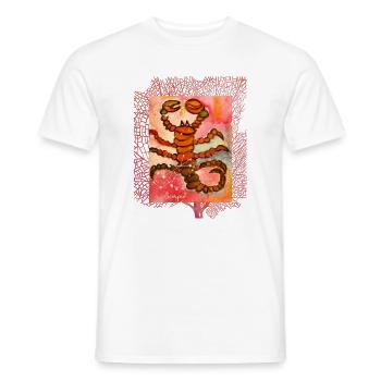 Scorpion astrologique à l’aquarelle artistique - T-shirt homme - blanc - Devant - AI Model Male 178 dark (178cm)