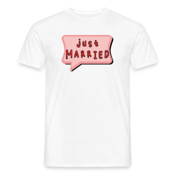 GERADE VERHEIRATET. Junggesellinnenabschied. VALENTINSTAG. PAAR - Männer T-Shirt - Weiß - Vorne - AI Model Male 178 dark (178cm)