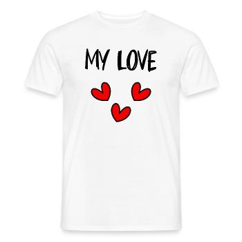 LIEBE. PAAR. GERADE VERHEIRATET. Junggesellinnenabschied. VALENTINSTAG - Männer T-Shirt - Weiß - Vorne - AI Model Male 178 dark (178cm)