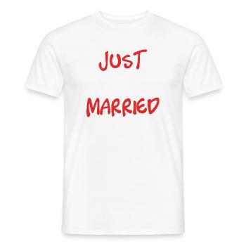 GERADE VERHEIRATET. Junggesellinnenabschied. VALENTINSTAG. PAAR - Männer T-Shirt - Weiß - Vorne - AI Model Male 178 dark (178cm)
