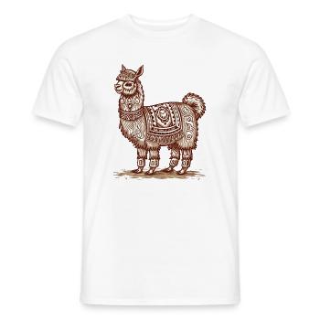 Lama à la mode sud-américaine - T-shirt homme - blanc - Devant - AI Model Male 178 dark (178cm)