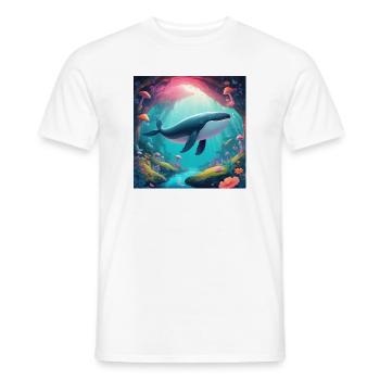 Baleine volante - T-shirt homme - blanc - Devant - AI Model Male 178 dark (178cm)