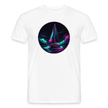 Neon Segelboot Kreis - Männer T-Shirt - Weiß - Vorne - AI Model Male 178 dark (178cm)