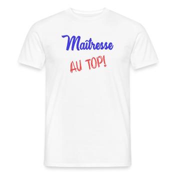 MISTRESS. THANK YOU. THANK YOU MISTRESS - Men's T-Shirt - white - Front - AI Model Male 178 dark (178cm)