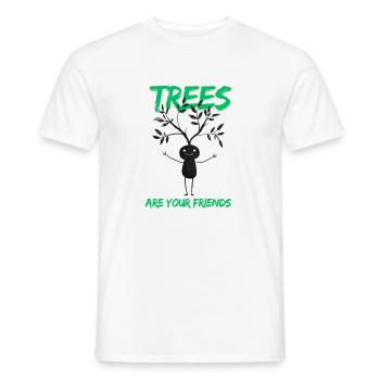 Funny Tree Friend Motif - Men's T-Shirt - white - Front - AI Model Male 178 dark (178cm)