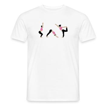 Power-Yoga im Fitnessstudio pink - Männer T-Shirt - Weiß - Vorne - AI Model Male 178 dark (178cm)