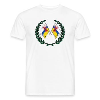 Flags province of Limburg laurel wreath - Men's T-Shirt - white - Front - AI Model Male 178 dark (178cm)