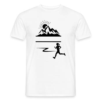 Läuferin Frau Berge Banner - Männer T-Shirt - Weiß - Vorne - AI Model Male 178 dark (178cm)