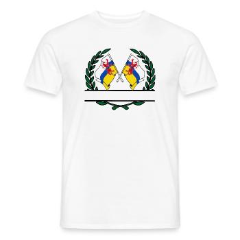Flags province of Limburg laurel wreath banner - Men's T-Shirt - white - Front - AI Model Male 178 dark (178cm)