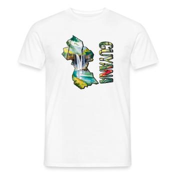 Carte à l’aquarelle de la Guyane - T-shirt homme - blanc - Devant - AI Model Male 178 dark (178cm)