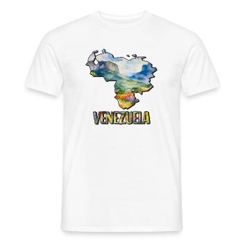 Aquarell Landkarte Venezuela - Männer T-Shirt - Weiß - Vorne - AI Model Male 178 dark (178cm)