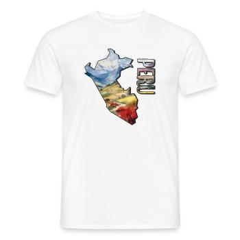 Aquarell Landkarte Peru - Männer T-Shirt - Weiß - Vorne - AI Model Male 178 dark (178cm)