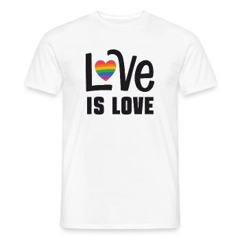 LGBTQ Pride Month - Liebe ist Liebe - Männer T-Shirt - Weiß - Vorne - AI Model Male 178 dark (178cm)