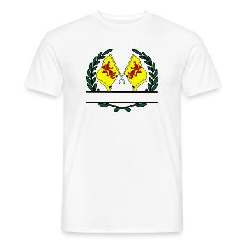 Drapeaux province Hollande méridionale bannière couronne de laurier - T-shirt homme - blanc - Devant - AI Model Male 178 dark (178cm)
