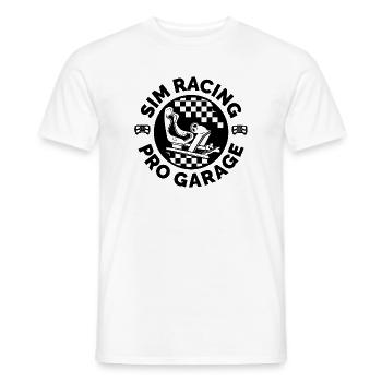 simracing pro emblem sim racer gaming icon logo - Men's T-Shirt - white - Front - AI Model Male 178 dark (178cm)