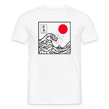 Japan Big Wave Kanagawa Zen T-Shirt - Männer T-Shirt - Weiß - Vorne - AI Model Male 178 dark (178cm)