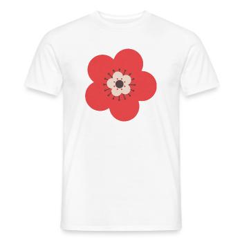 Rote & cremefarbene Blume - Männer T-Shirt - Weiß - Vorne - AI Model Male 178 dark (178cm)