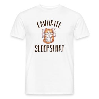 Sleeping Cat Pajamas - Men's T-Shirt - white - Front - AI Model Male 178 dark (178cm)