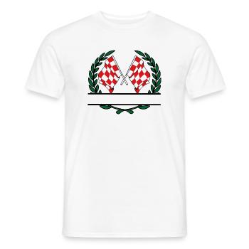 Drapeaux de la province du Brabant-Septentrional, bannière couronne de laurier - T-shirt homme - blanc - Devant - AI Model Male 178 dark (178cm)