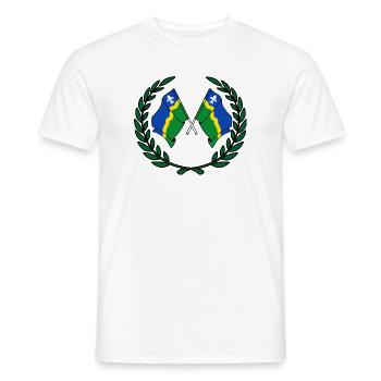 Flags province of Flevoland laurel wreath - Men's T-Shirt - white - Front - AI Model Male 178 dark (178cm)