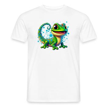 Gecko - Männer T-Shirt - Weiß - Vorne - AI Model Male 178 dark (178cm)