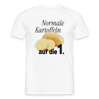 Pommes de terre normales sur le 1. - T-shirt homme - blanc - Devant - AI Model Male 178 dark (178cm)