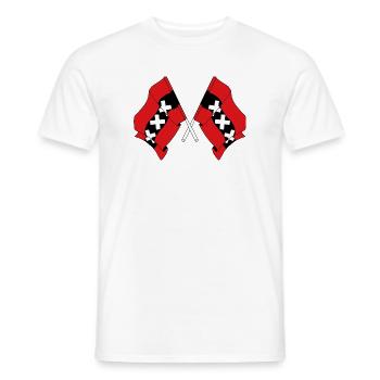 Two flags Amsterdam Netherlands - Men's T-Shirt - white - Front - AI Model Male 178 dark (178cm)