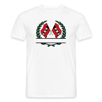 Flags city Amsterdam laurel wreath banner - Men's T-Shirt - white - Front - AI Model Male 178 dark (178cm)