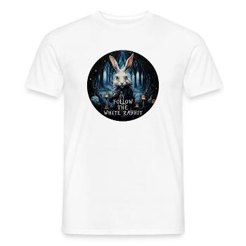 Lapin Alice au pays des merveilles SUIVEZ LE BLANC - T-shirt homme - blanc - Devant - AI Model Male 178 dark (178cm)