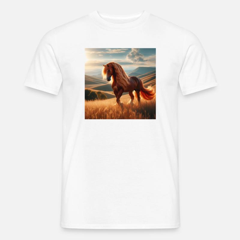 Freies Pferd - Männer T-Shirt - Weiß