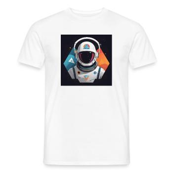 Astronaute Futuriste dans l'Espace Cosmique - T-shirt homme - blanc - Devant - AI Model Male 178 dark (178cm)