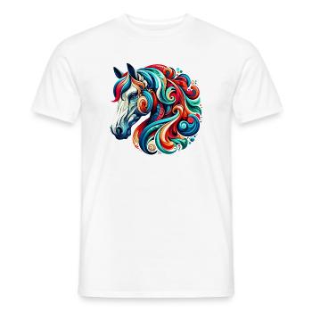 Horse - Men's T-Shirt - white - Front - AI Model Male 178 dark (178cm)