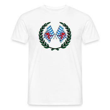 Flaggen der Provinz Luxemburg Belgien Lorbeerkranz - Männer T-Shirt - Weiß - Vorne - AI Model Male 178 dark (178cm)