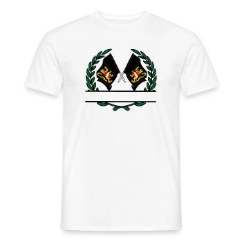 Flag province Flemish Brabant Belgium laurel wreath - Men's T-Shirt - white - Front - AI Model Male 178 dark (178cm)