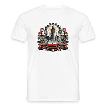 London Électrique et Nostalgiques - T-shirt homme - blanc - Devant - AI Model Male 178 dark (178cm)