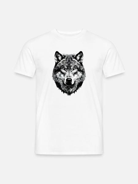 Wolf Motiv Wölfe Wolfsrudel Grauer Wolfshund Wolfs - Männer T-Shirt - Weiß