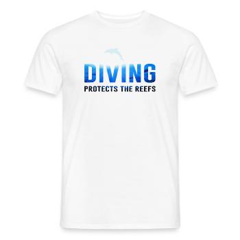 Tauchen Taucher Naturschutz Spruch Delphin - Männer T-Shirt - Weiß - Vorne - AI Model Male 178 dark (178cm)