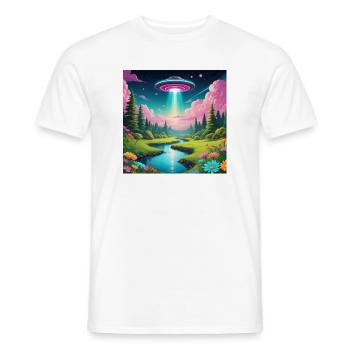 UFO - Männer T-Shirt - Weiß - Vorne - AI Model Male 178 dark (178cm)