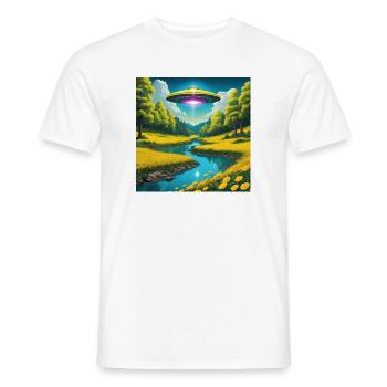 UFO - Männer T-Shirt - Weiß - Vorne - AI Model Male 178 dark (178cm)