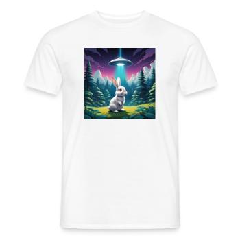 Hase mit UFO - Männer T-Shirt - Weiß - Vorne - AI Model Male 178 dark (178cm)