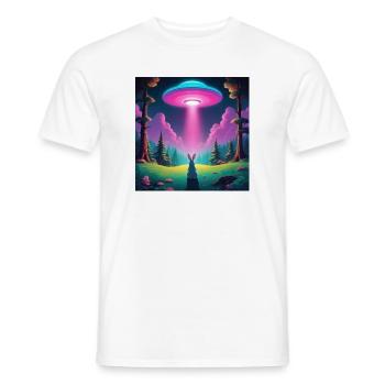 UFO mit Hase - Männer T-Shirt - Weiß - Vorne - AI Model Male 178 dark (178cm)