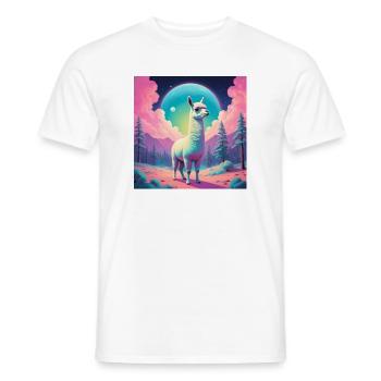 Lama dramatique - T-shirt homme - blanc - Devant - AI Model Male 178 dark (178cm)