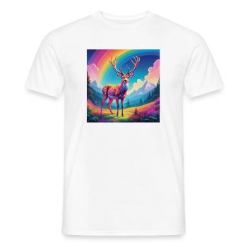 Deer with rainbow - Men's T-Shirt - white - Front - AI Model Male 178 dark (178cm)