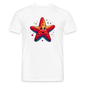 Étoile de mer - T-shirt homme - blanc - Devant - AI Model Male 178 dark (178cm)
