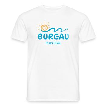 Burgau Portugal - Lebendiges Küstenwellen-Design - Männer T-Shirt - Weiß - Vorne - AI Model Male 178 dark (178cm)