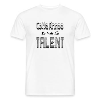 Cette Année au Talent - T-shirt homme - blanc - Devant - AI Model Male 178 dark (178cm)