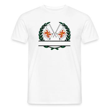 Flags Limburg Belgium laurel wreath banner - Men's T-Shirt - white - Front - AI Model Male 178 dark (178cm)