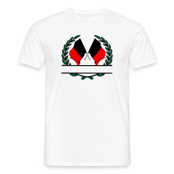 laggen province de Namur belgique bannière couronne de laurier - T-shirt homme - blanc - Devant - AI Model Male 178 dark (178cm)